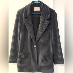 Free People We the Free Everly Corduroy Oversized Black Blazer Size XS